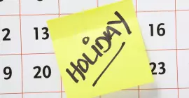 Calendar representing holiday time