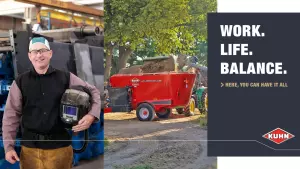 kuhn employee, vertical mixer, campaign