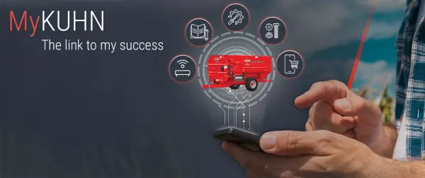 MyKUHN image of phone, machine sil and icons